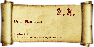 Uri Marica névjegykártya
